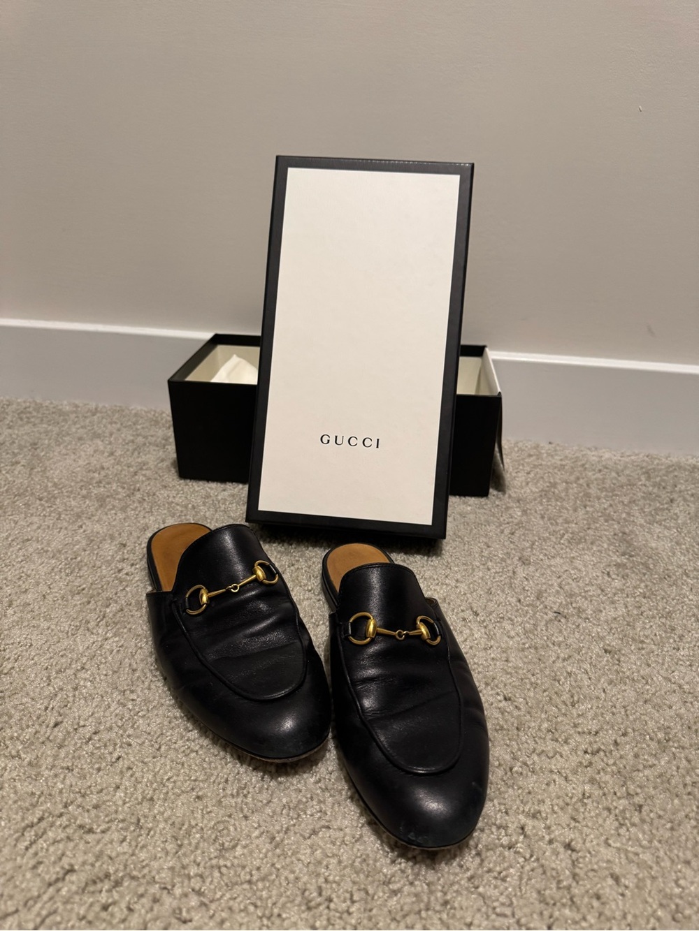 Gucci Black Leather Princetown Mules - Picture 5 of 8